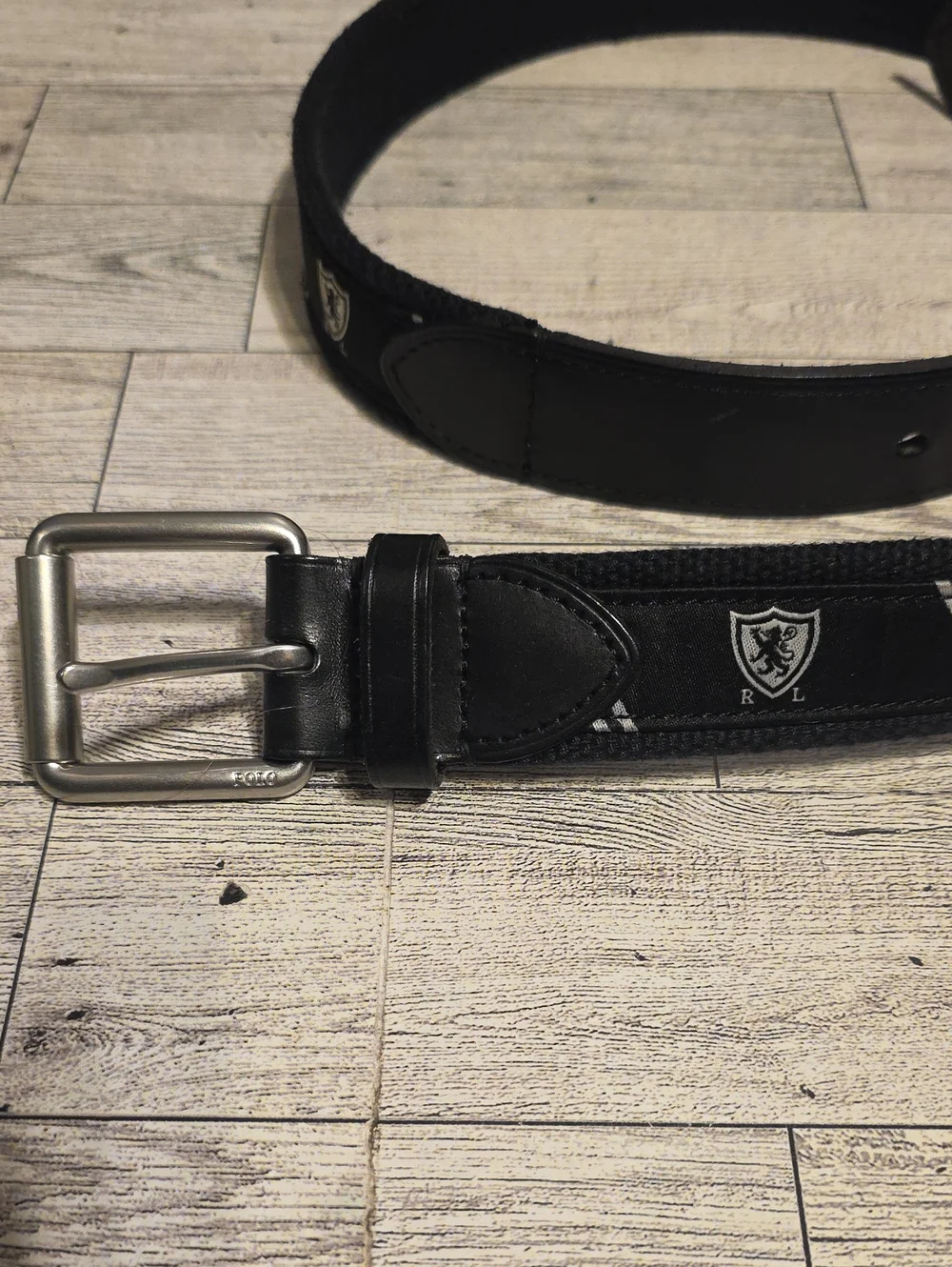 Ralph Lauren Polo Men's Black Casual Belt with Metal Buckle